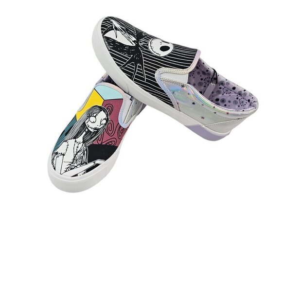 Disney The Nightmare Before Christmas Jack and Sally Slip-on Sneakers NWT - Picture 5 of 16
